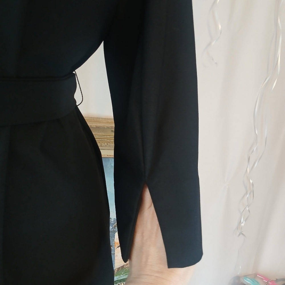 Nwt WYNNE LAYERS Chic Black Women's CHIC  Blazer with Belt SZ MED - Picture 5 of 10